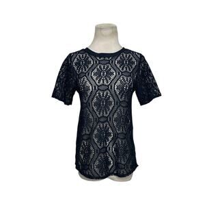 Banana Republic blue crochet short sleeves top size XS